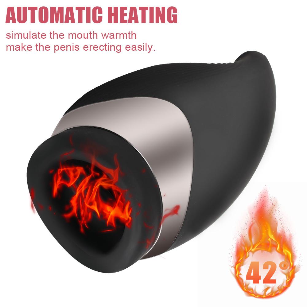 Neue automatische Heizung Oralsex Männlicher Masturbator 9 Saugvibrator Männliche Penispumpe Penisverzögerungstrainer Oralsexspielzeug Oralmassagegerät Sexspielzeug