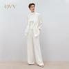OVV Women's Tri-Acetate Mid-Waist Straight Suit Pants