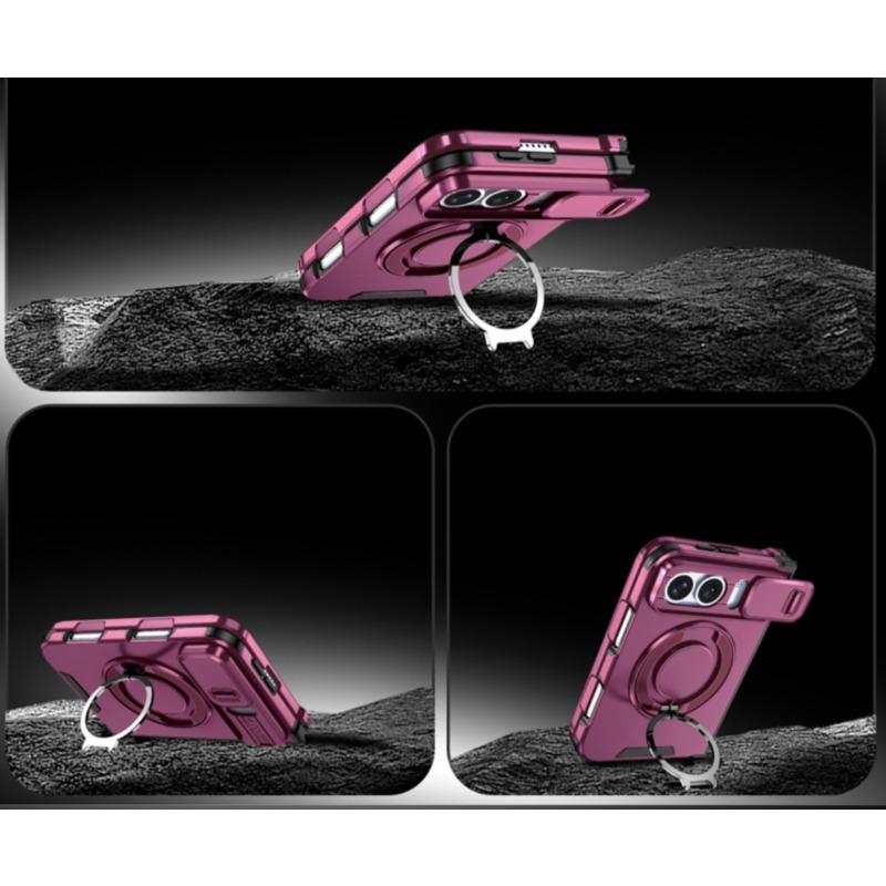 Apple Phone Case with Bracket, Lens Push Window, Suitable for IPhone Duo Folding Phone Protective Case