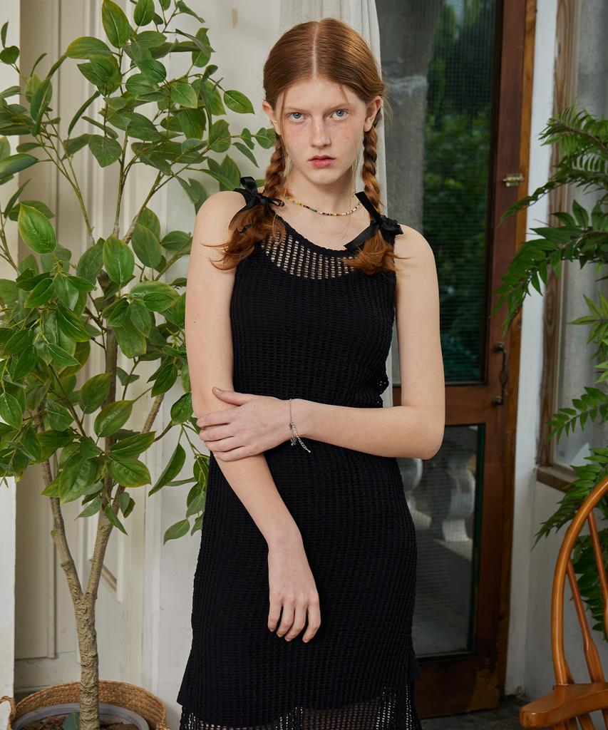 ITOV SEOUL Net Knit Dress - Black