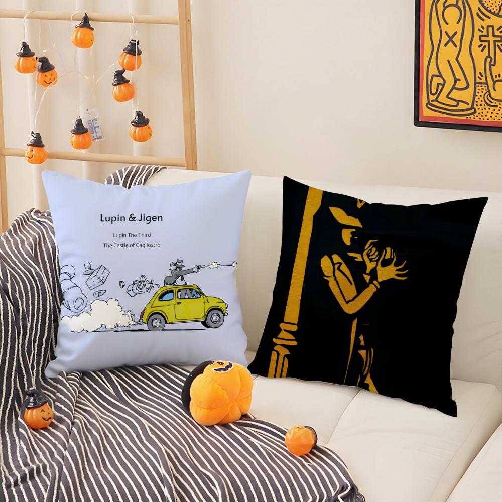 Cartoon Comic Arsene L-Lupin The Third 4 Pillow Case Natural Linen Pillow Case Double-Sided Decor Sofa Pillowcase Home Decor