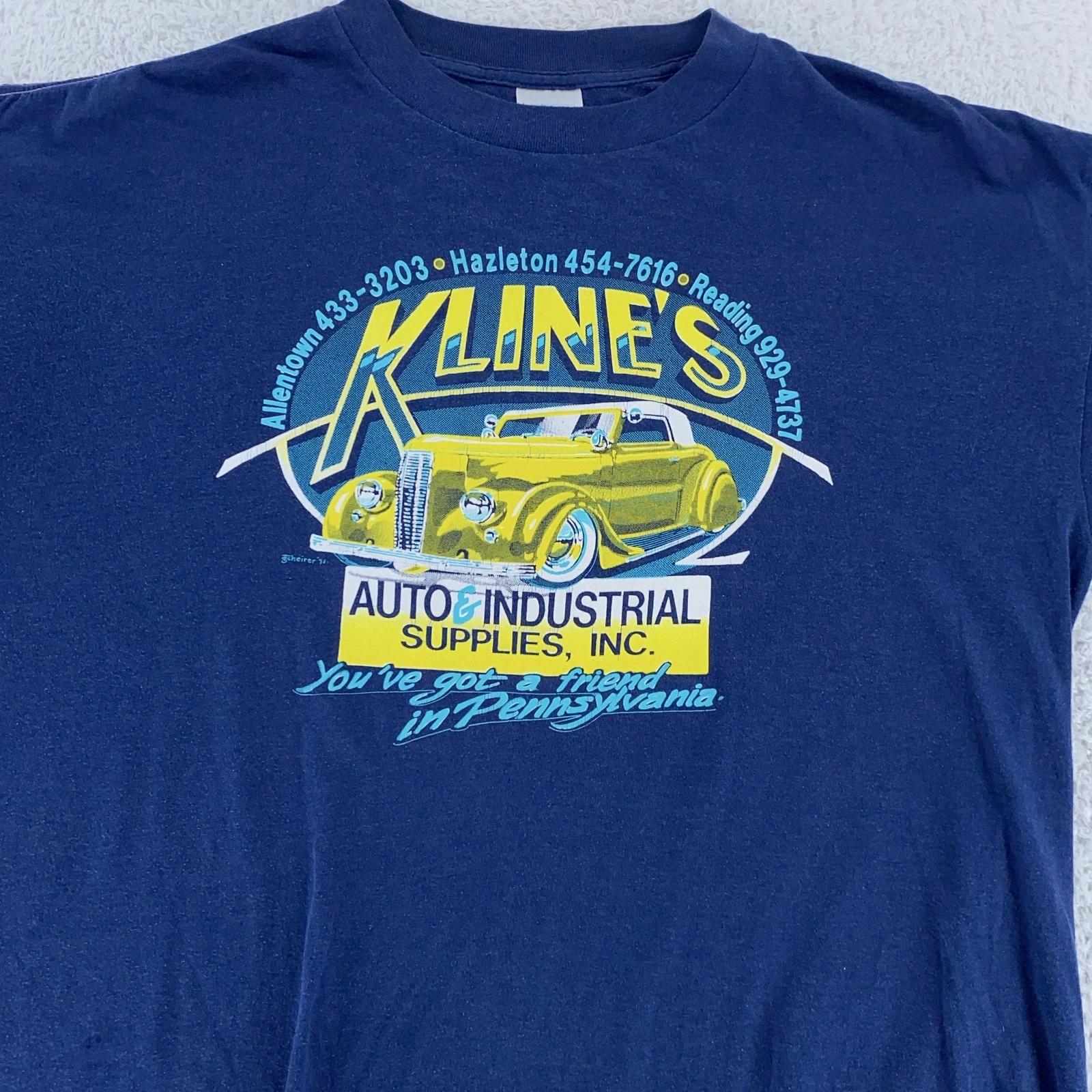 

Vintage Kline s Auto Industrial Shirt Mens Large Hot Rod Car Pennsylvania 90s 2XL