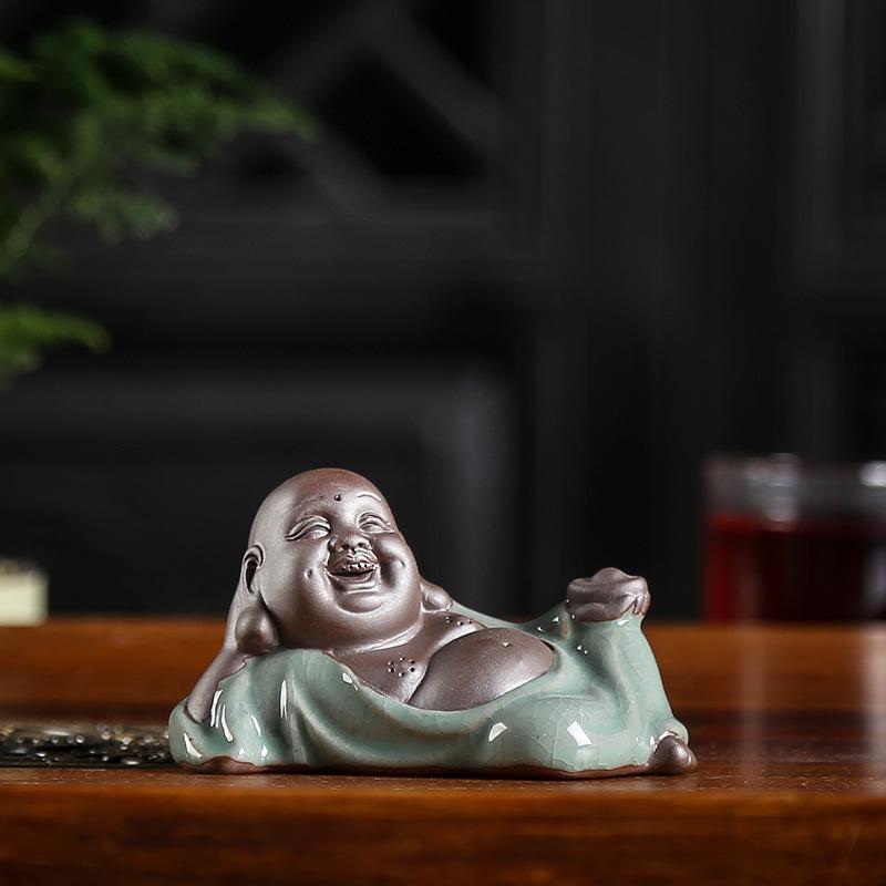Zen Little Monk Bonsai Accessory - Ceramic Tea Pet Micro Landscape Ornament