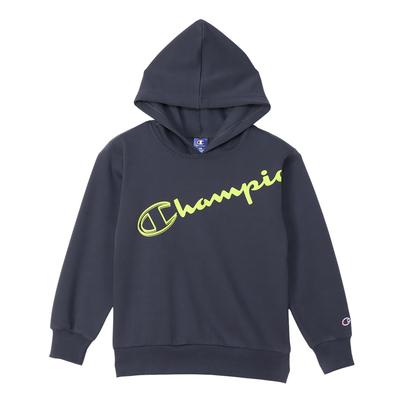 Parka Kids Long Sleeve Script Logo Hooded Shirt School Boys Charcoal [Champion] CK-YS104