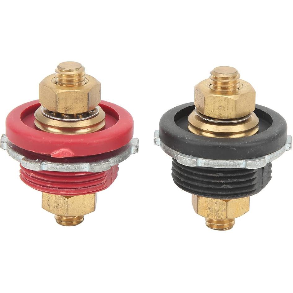 Battery Terminal Connector, Pack of 2 3/8in Thru Panel Battery Terminal Connector 250A Positive Negative Junction Stud Post for Cars RVs Ships Yachts