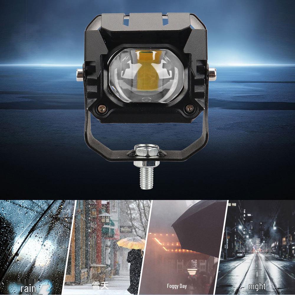 Cross-border LED Spotlight for Cars & Motorcycles: Yellow/White, High/Low Beam, External Light for Electric and Modified Vehicles