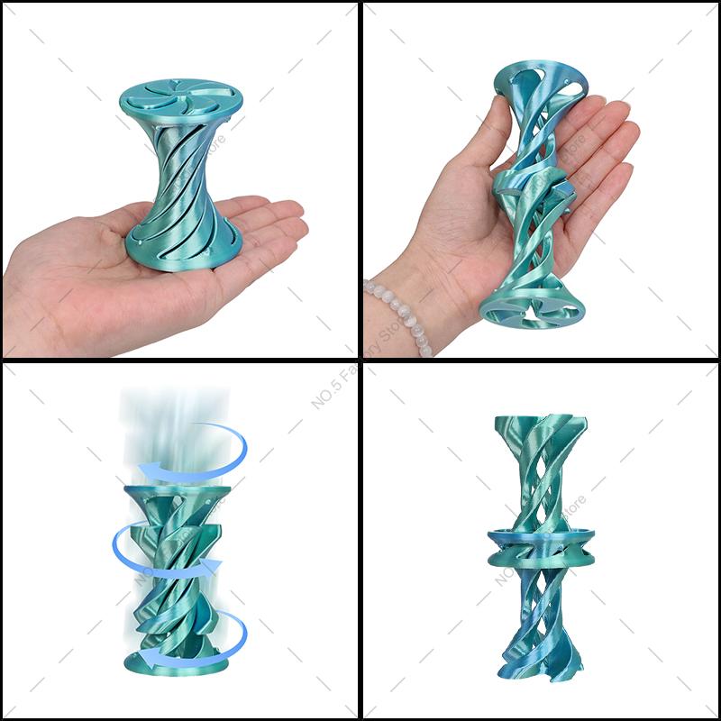 3D Printed Mini Spiral Cone Impossible Pyramid Passthrough Fidget Toy Stress Relief Screw Toys Christmas Tree Desktop Decoration