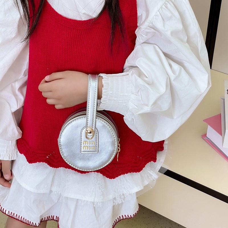 Children Color Solid Cartoon Crossbody Bag Cute Design Polyester Lining Girls