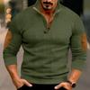 Men's Hoodless Sweatshirt Casual Relaxed Color Long Sleeve Stand Button Design For Comfortable And Winter