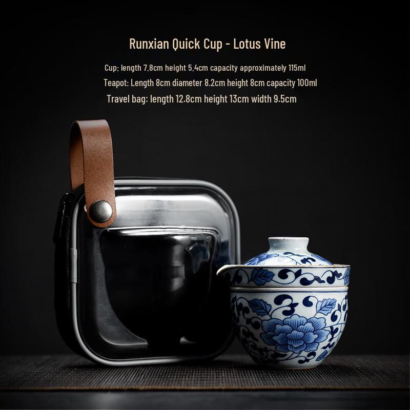 

Ink Wash Blue & White Porcelain Travel Tea Set