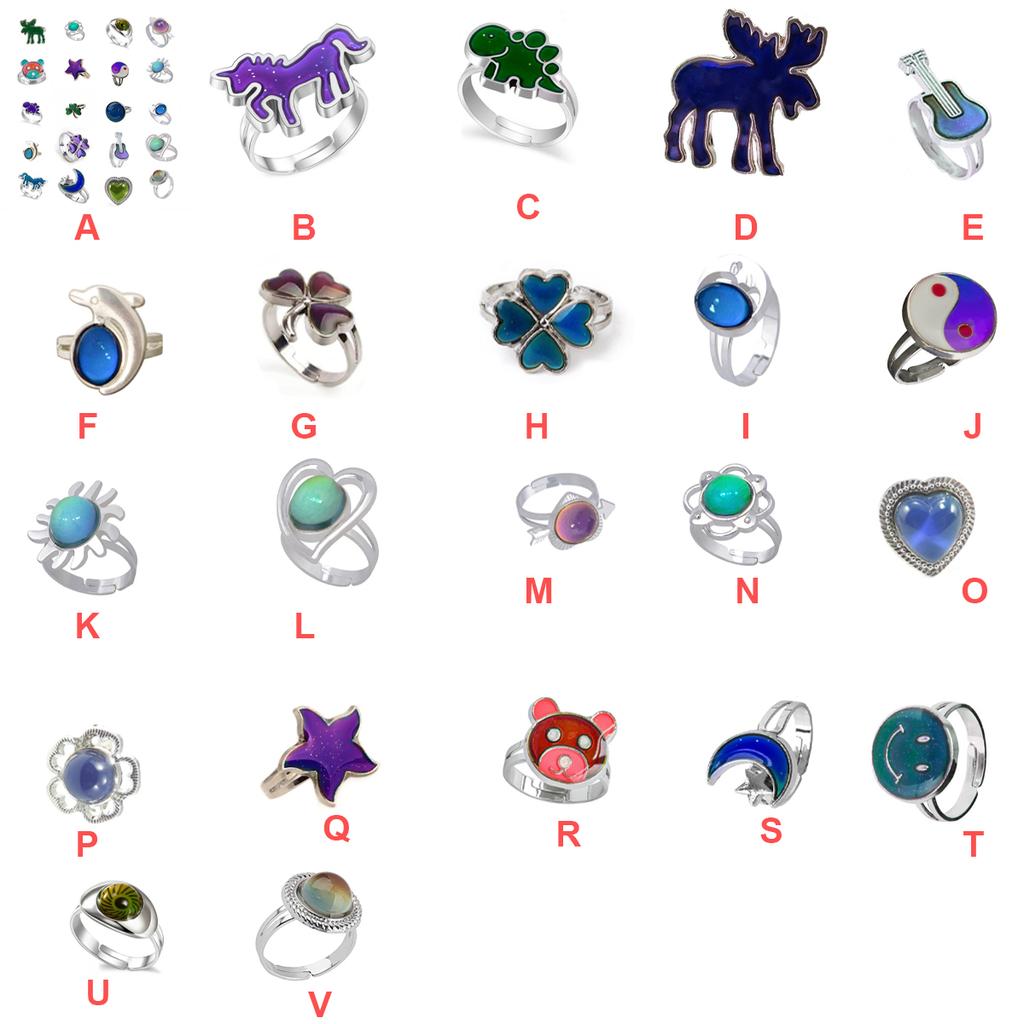 Mood Rings Unicorn Adjustable Different Styles Not Easy To Break Beautiful Changeable Temperature Jewelry Unique Design Party