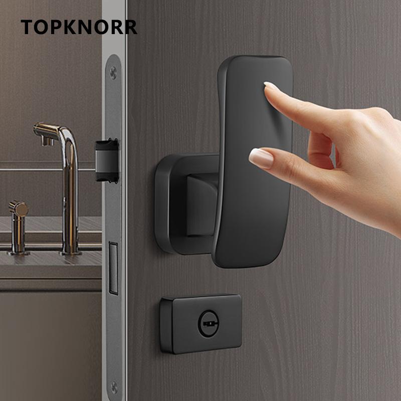 Indoor Bedroom Mute Split Direct Push Door Lock Home Room Door Lock Bathroom Push-pull Wooden Door Handle Hardware Accessories