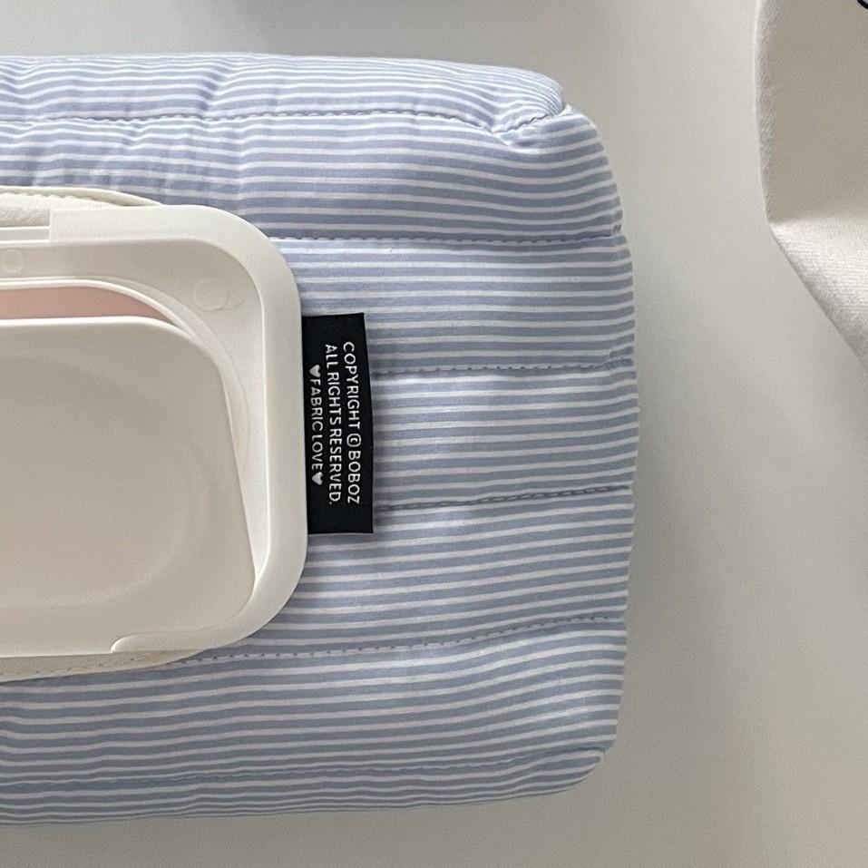 Portable Pull Out Wet Tissue Case High Quality Striped Quilted Wet Wipe Pouch Multipurpose Car Tissue Box Living Room Organizer