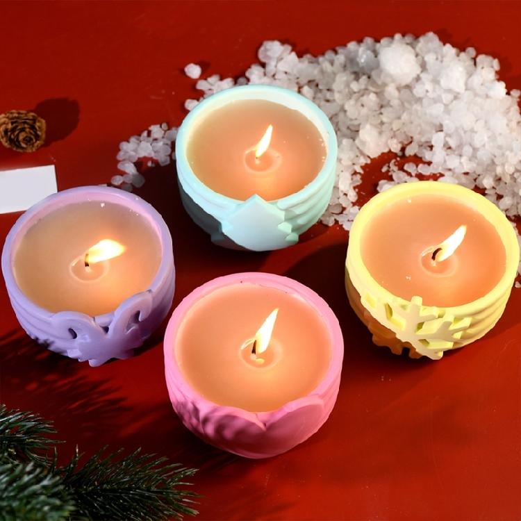Silicone Resin Molds Jewelry Box Molds Christmas Theme Craft Mold Silicone Candle Base Molds Suitable for Candle Holder