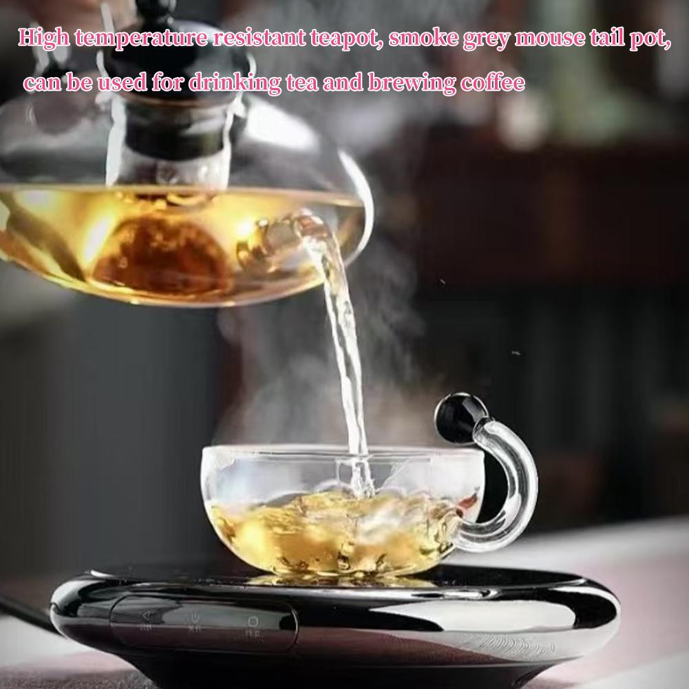 Heat Resistant Clear Glass Teapot with Infuser for Loose Leaf Tea Elegant Home & Office Teaware Affordable Luxury Health Pot