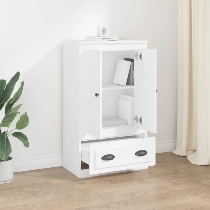 VidaXL Buffet haut blanc 60x35,5x103,5 cm bois d'ingénierie 816296