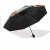 Automatic Folding Umbrella A colorful cosmic space scene featuring planets and stars. Portable collapsible design, casual outd
