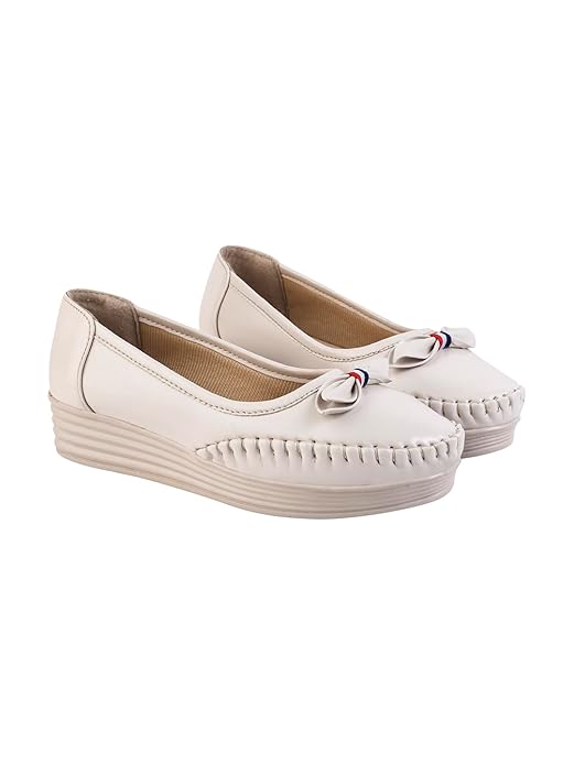 Shoetopia Womens Comfortable Loafers with Bow Design | Soft Cushion Sole | Stylish Casual Slip-On Flats for Daily Footwear