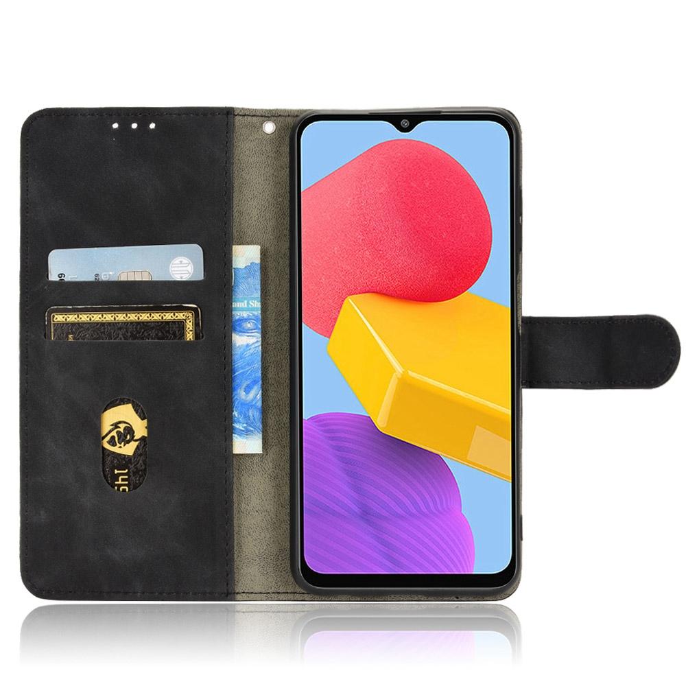 

For Samsung Galaxy M13 4G Skin-Touch Feeling Full Protection PU Leather Case Stand Wallet Magnetic Clasp Phone Cover Black