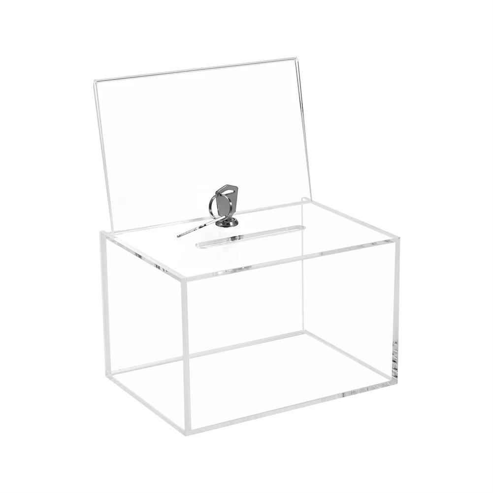 Acrylic Donation Box With Lock Donation Box Portable Donation Box As Shown Clear Ballot Box Reliable Locking System