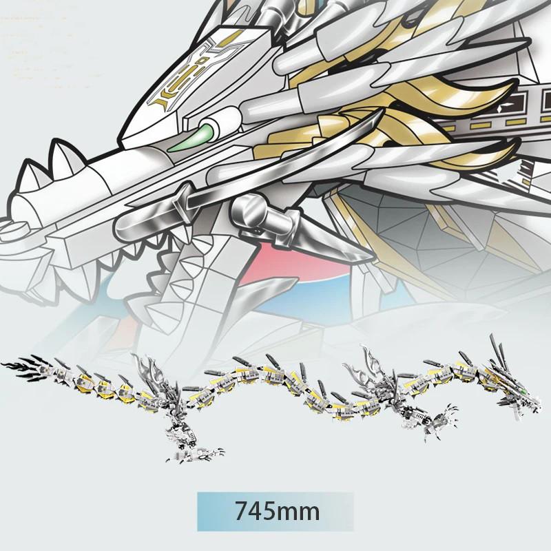 1485PCS White Dragon Model Building Blocks Movie Series City Bricks Educational Construction Toys For Children Friends