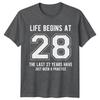 Life Begins At 28 28th Birthday Unisexs TShirt Unisexs Graphic Tee Unisex Top