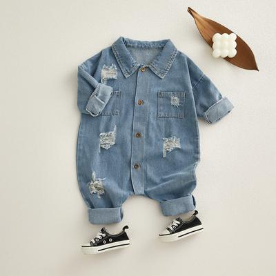 Baby Jumpsuit Denim Spring And  Outerwear Jumpsuit 0-3 Months Old Baby Crawling Suit