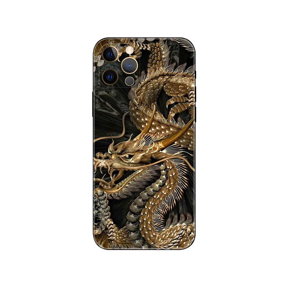 China Red Black Dragon Phone Case For iPhone Samsung Galaxy Redmi Xiaomi Note S A 16 15 14 13 12 11 20 21 22 23 53 54 Pro Plus Ultra Silicone Cover