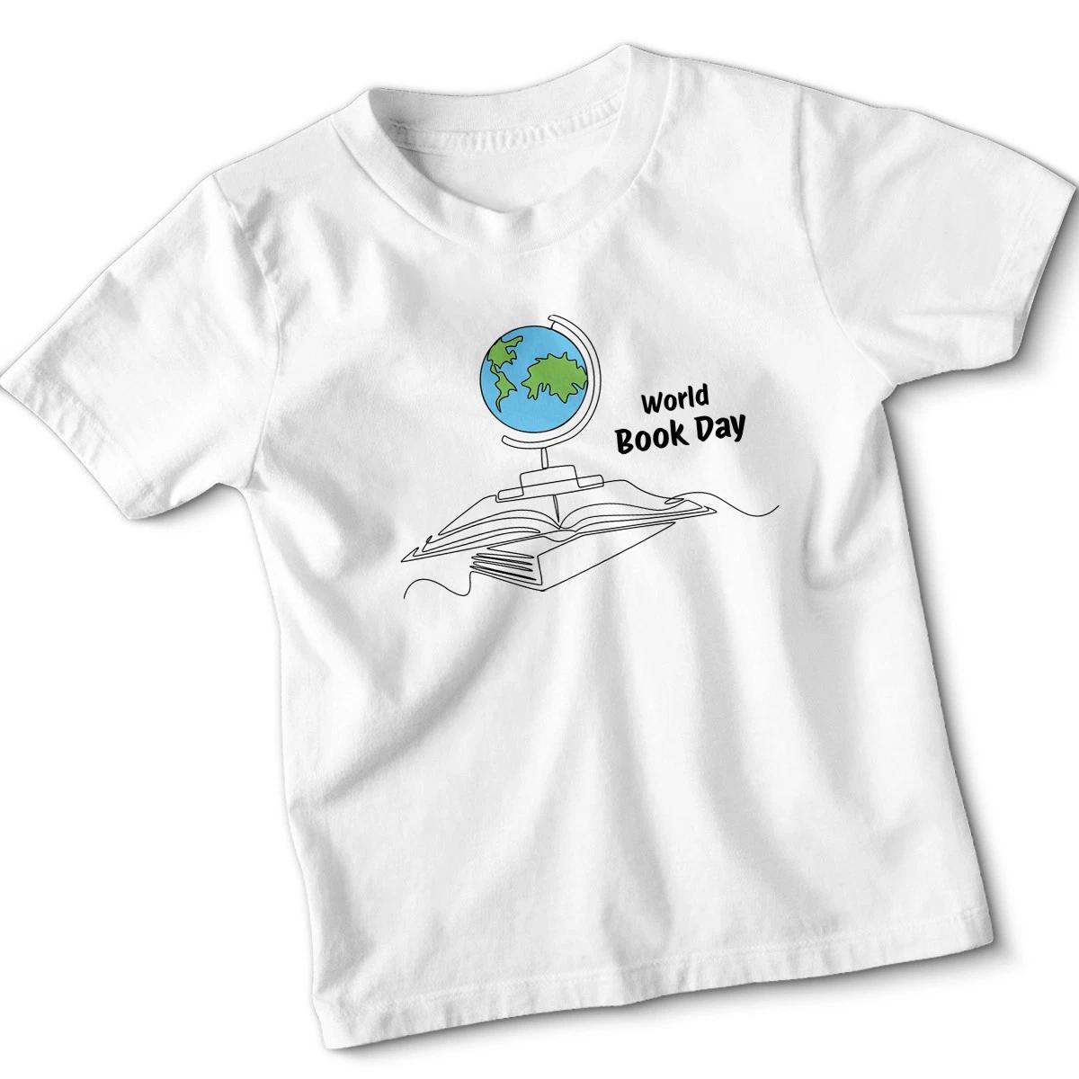 World Book Day 2022 Kids T Shirt For Boys & Girls Purple Print House Tee 140