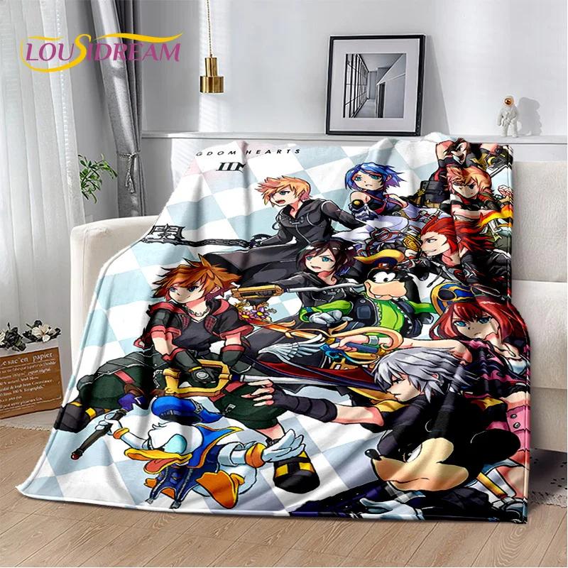 Cartoon Kingdom Hearts Spiele 3D Weiche Flanelldecke für Betten Schlafzimmer Sofa Picknick, Überwurfdecke zum Zudecken im Freien Freizeit Geschenk