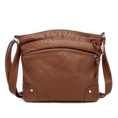 Mode PU Leder Schulter Tasche Für Frauen Vintage Umhängetasche Multifunktionale Umhängetasche Wilden Einkaufen Dame Tasche Licht Geldbörse