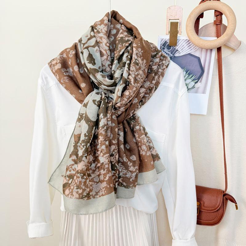 Korean Version of Spring and Summer New Leopard Print Scarf Thin Silky Shawl Travel Sun Protection Beach Towel Women's Scarf