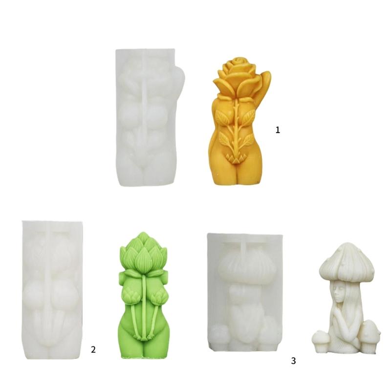 Rose Mushroom Body Silicones Mould Human Body Candle Molds Casting Mould Ornament Molds Craft Supplies Epoxy Resin Molds