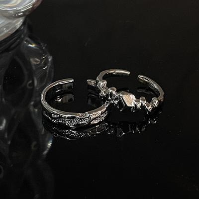 Simple Personality Open Ring Women'S Lava Liquid Metal Advanced Cold Wind Niche Design Ring