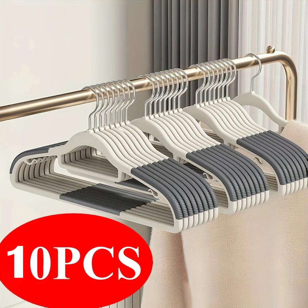 10Pcs Set of Non-slip Hangers Sturdy and Durable Rotating Hook Hangers Laundry Bathroom & Bedroom Clothes Hangers Organization