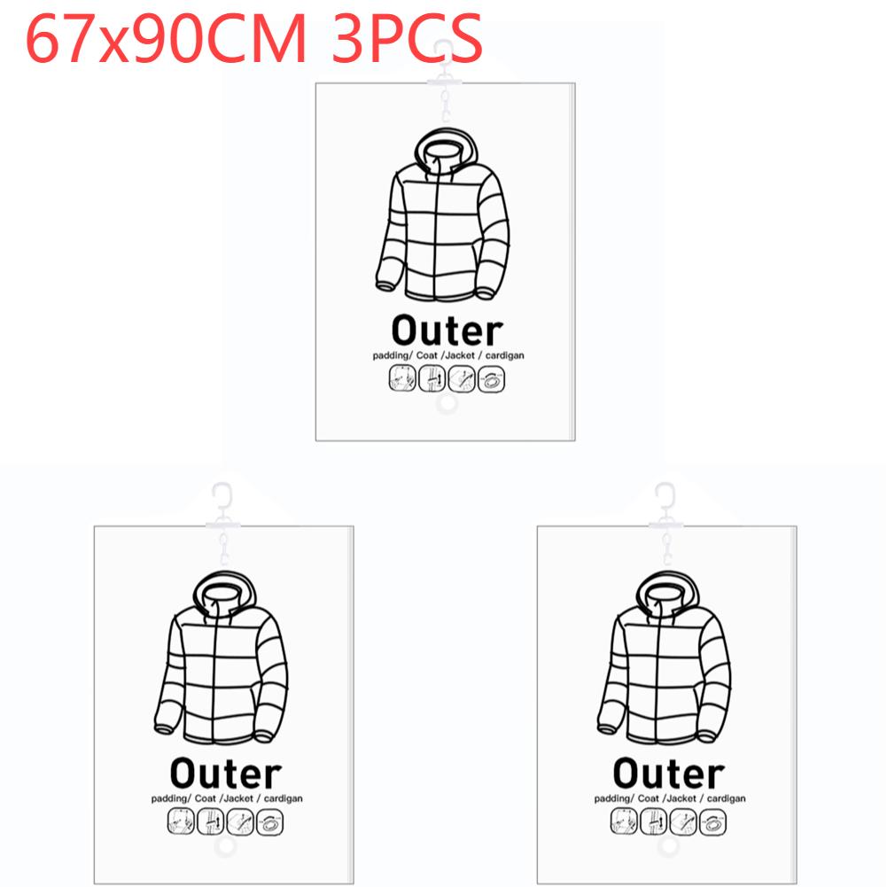 Hanging Vacuum Bags Space Saving Clothes Compression Storage Bag Reusable Empty Pump Bags Clothes Wardrobe Quilt Vacuum Pack