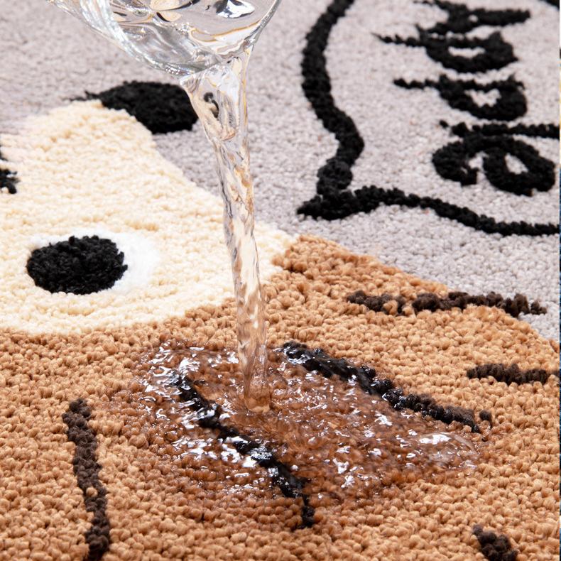 Badezimmerteppich Niedlicher Cartoon Beflockter Teppich Bequem Rutschfest Stark Saugfähig Fußmatte Schlafzimmer Wohnzimmer Teppich