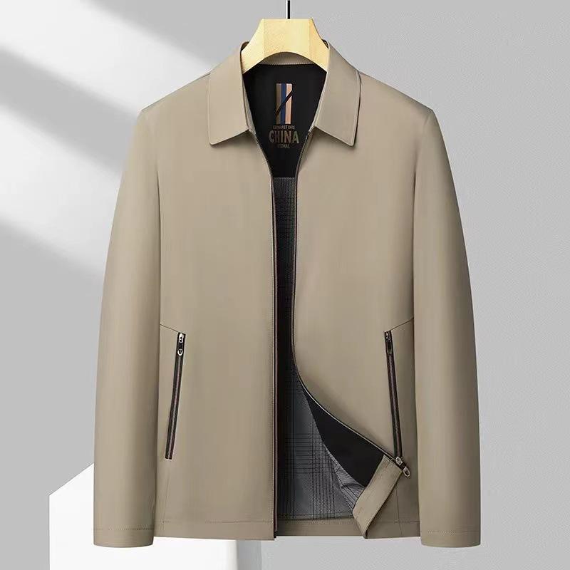 

Мужская куртка в стиле business casual со стойкой воротником на 2024 год для мужчин среднего и пожилого возраста M [80-100 jin] хаки