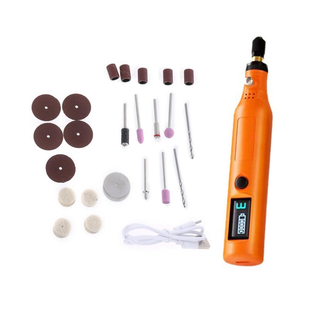25-teiliges Miniatur-Handschleifer-Set mit digitaler Anzeige für Handwerker, Bastler, Präzisionsbastler, Schmuckmodellbau