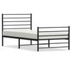 VidaXL Cadre de lit métal avec tête de lit-pied de lit noir 90x200 cm 352330
