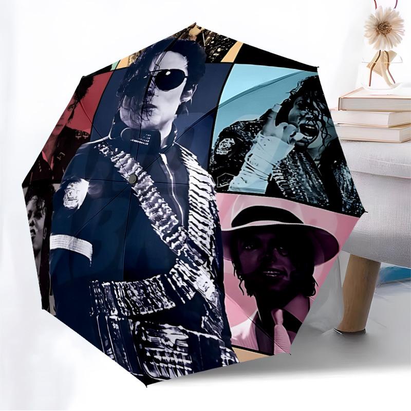 1pc King of Pop Michael Joseph Jackson Automatic Folding Umbrella, Portable Collapsible Design, Casual Outdoor Accessory L1127011