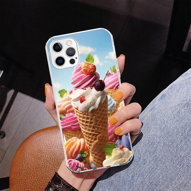 Macaron Ice Cream Cake Doughnut Phone Case For iPhone 17 Air 16 Pro Max 16E 15 + 14 Plus 11 12 13 Mini 7 8 SE Gift Print Cover F