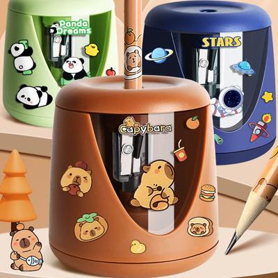 Nabíjení baterií Elektrický ořezávátko na tužky Spínač Automatické Kapybara/Panda/Astronaut Automatické ořezávátko na tužky