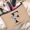 Personalized Linen Makeup Bag Able Women's Travel Shopping Beauty Portable Single Party Decoration Gift