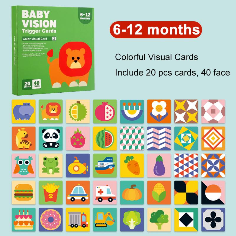Baby Visual Stimulation Cards Montessori High Contrast Shiny Card Infant Present For Kids Cognition Plaything For Kids