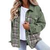 Womens Long Sleeve Denim Jacket Plus Size Basic Lapel Button Down Cropped Casual Jean Jackets Trucker Coats Jacket