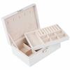 2 Layer Leather Jewelry Organizer with Lock Jewelry Display Case  for Necklace Rings Earrings