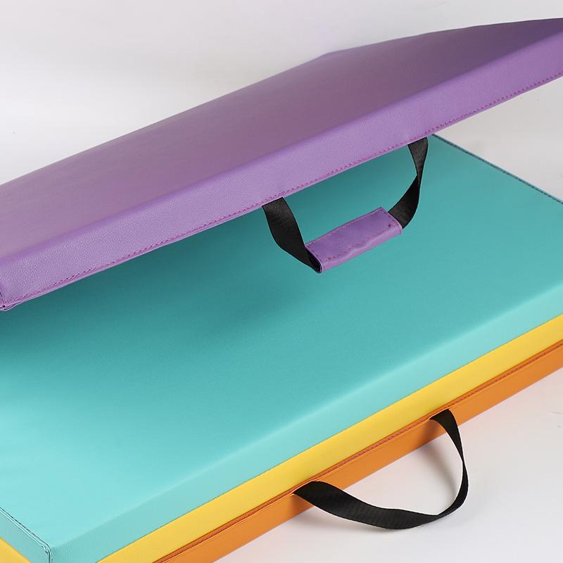 Multicolored Folding Fitness Mat: Three-Fold/Four-Fold for Sit-ups, Somersaults, and Home Exercise.
