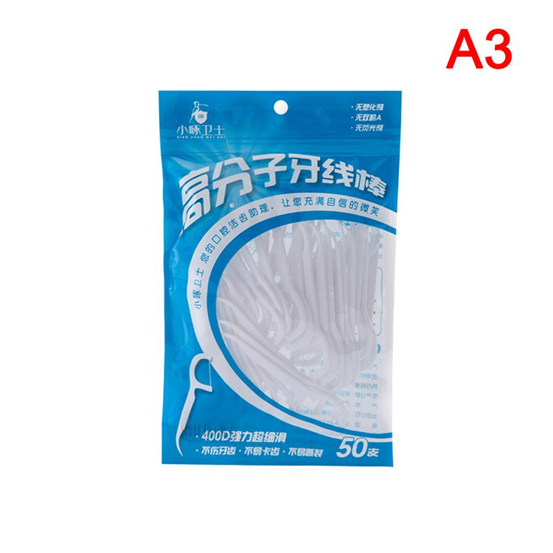30/50/100Pcs White Dental Floss Pick Tooth Cleaner Sticks