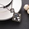 Geometric Crystal Chic Pendant Long Necklace For Women Ideal For Sweaters And Winter Fashion